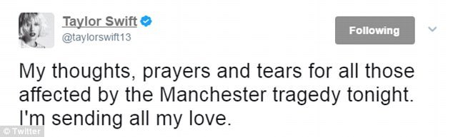 Τέιλορ Σουίφτ, Κέιτι Πέρι, Ντε Τζένερις προσεύχονται για τους τραυματίες στο Μάντσεστερ [εικόνες] | iefimerida.gr 0