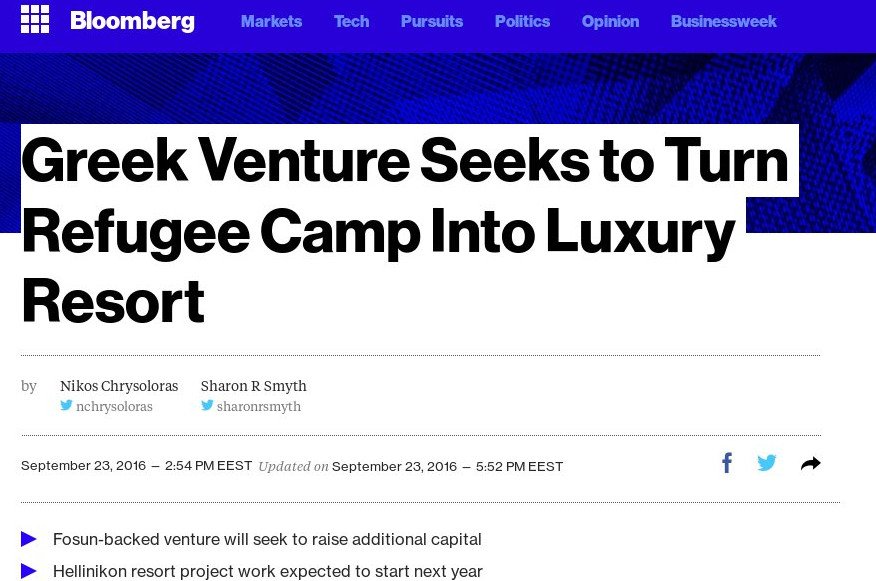 Bloomberg: Πώς η αποθήκη προσφύγων στο Ελληνικό μετατρέπεται σε πολυτελές θέρετρο | iefimerida.gr 2