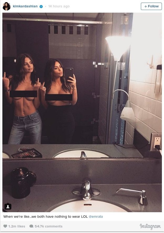 Η Emily Ratajkowski και η Κιμ Καρντάσιαν ποζάρουν γυμνόστηθες, μαζί [εικόνες] | iefimerida.gr 0