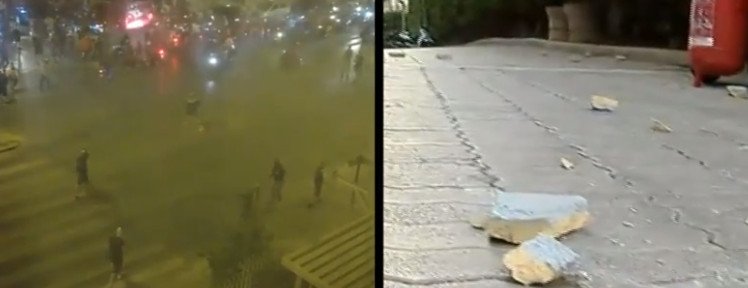 Χούλιγκαν πέταξαν πέτρες στο κτίριο του ΣΚΑΪ -Αναποδογύρισαν μοτοσικλέτες [εικόνες] | iefimerida.gr 1