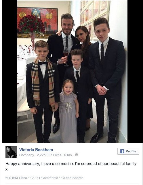 Ντέιβιντ & Βικτόρια Μπέκαμ: Τα τρυφερά μηνύματα που αντάλλαξαν για την επέτειό τους [εικόνες] | iefimerida.gr 0