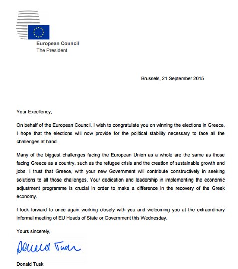 Επιστολή Τουσκ: Εμπιστεύομαι τη νέα κυβέρνηση -Να αντιμετωπίσει τις προκλήσεις  | iefimerida.gr 0