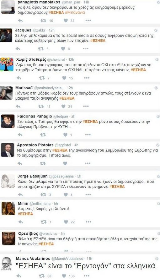 Θύελλα αντιδράσεων μετά την απόφαση της ΕΣΗΕΑ να διαγράψει δημοσιογράφους για τη στάση τους στο δημοψήφισμα [εικόνες] | iefimerida.gr 15