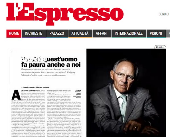 L' Espresso: Ο Σόιμπλε προκαλεί φόβο -Ακόμη και σε εμάς  | iefimerida.gr 1