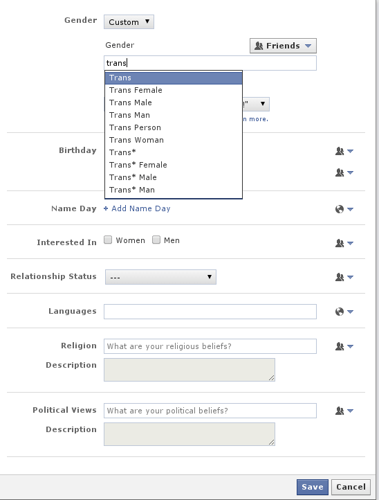Ανδρας, γυναίκα, αμφισεξουαλικός, διεμφυλικός και άλλες 46 επιλογές σεξουαλικότητας, δίνει το facebook στους χρήστες του | iefimerida.gr 1