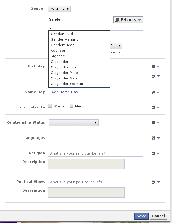 Ανδρας, γυναίκα, αμφισεξουαλικός, διεμφυλικός και άλλες 46 επιλογές σεξουαλικότητας, δίνει το facebook στους χρήστες του | iefimerida.gr 0