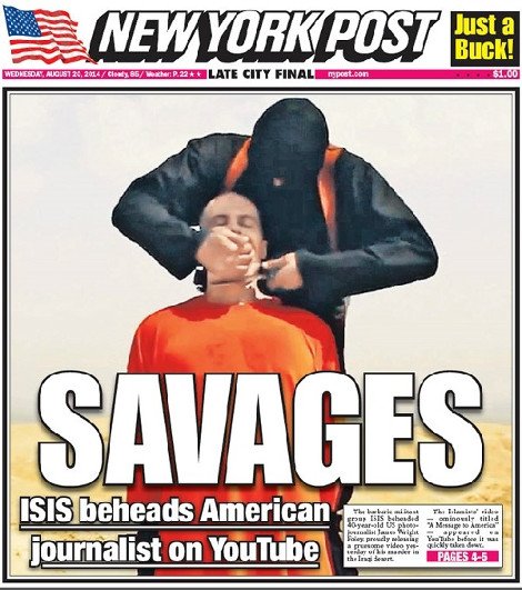 Θύελλα αντιδράσεων για το πρωτοσέλιδο της New York Post με τον αποκεφαλισμό του Τζέιμς Φόλεϊ [εικόνα] | iefimerida.gr 0