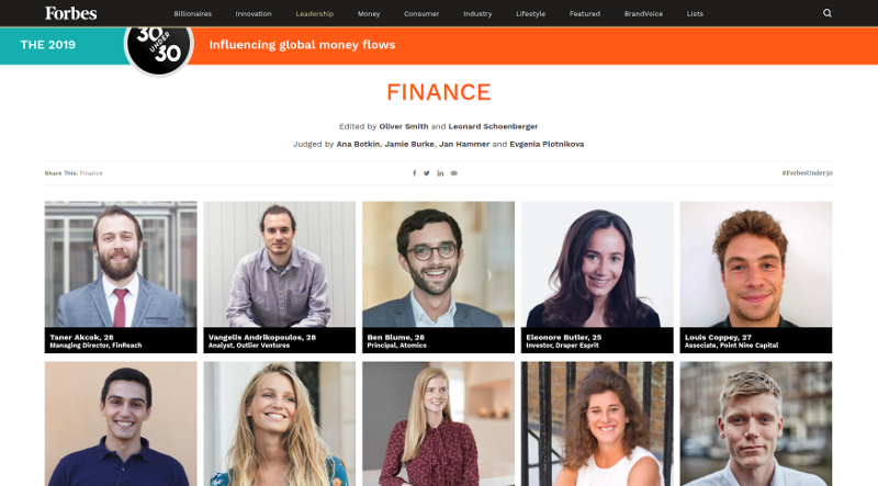 Η λίστα 30Under30 του Forbes