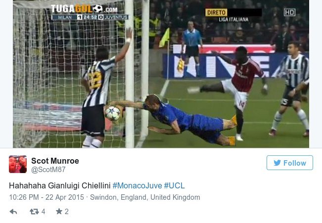 Ο Τζόρτζιο Κιελίνι «τρέλανε» το twitter - Η βουτιά και το χέρι του Ιταλού αμυντικού κόντρα στη Μονακό [εικόνες] | iefimerida.gr 1
