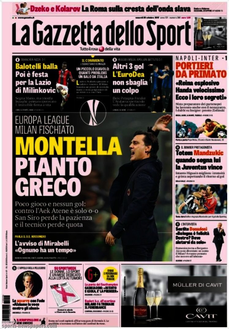 Οι Ιταλοί «κράζουν» τον Μοντέλα μετά την ισοπαλία με την ΑΕΚ [εικόνες] | iefimerida.gr 0