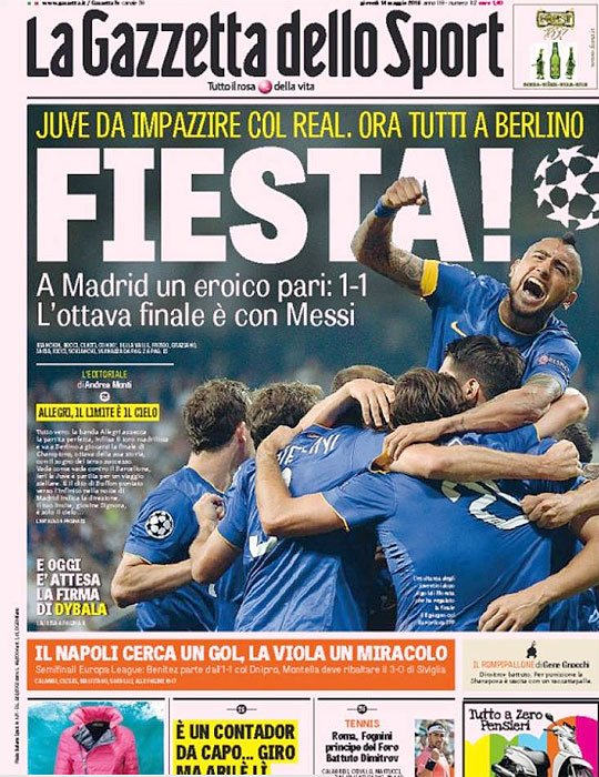 Ετσι αντιμετώπισαν ιταλικός και ισπανικός Τύπος την πρόκριση της Γιουβέντους [εικόνες] | iefimerida.gr 3