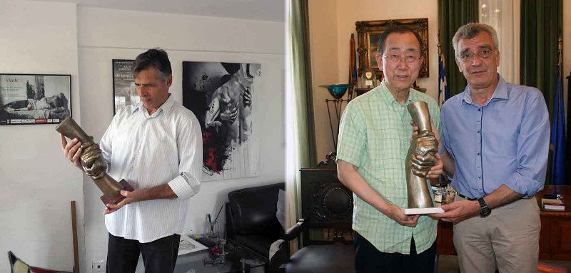 Τι συμβολίζει το γλυπτό του Γιώργου Ρουμελιώτη που τοποθετήθηκε στον καταυλισμό στο Καρά Τεπέ [εικόνες] | iefimerida.gr 1