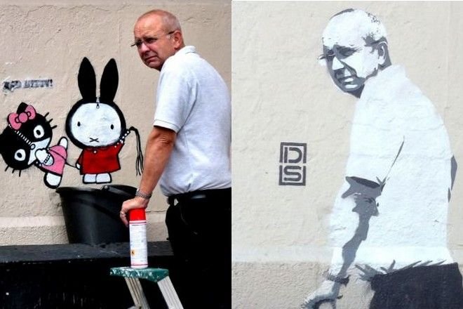 Έστειλαν υπάλληλο να σβήσει γκράφιτι και μετά από λίγες ώρες έγινε ο ίδιος γκράφιτι [εικόνες] | iefimerida.gr 0