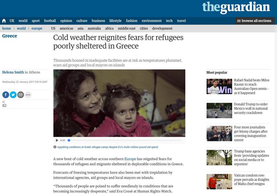 Guardian: Ολοι φοβούνται τα χειρότερα για τους πρόσφυγες στην Ελλάδα, ενόψει κακοκαιρίας | iefimerida.gr 0