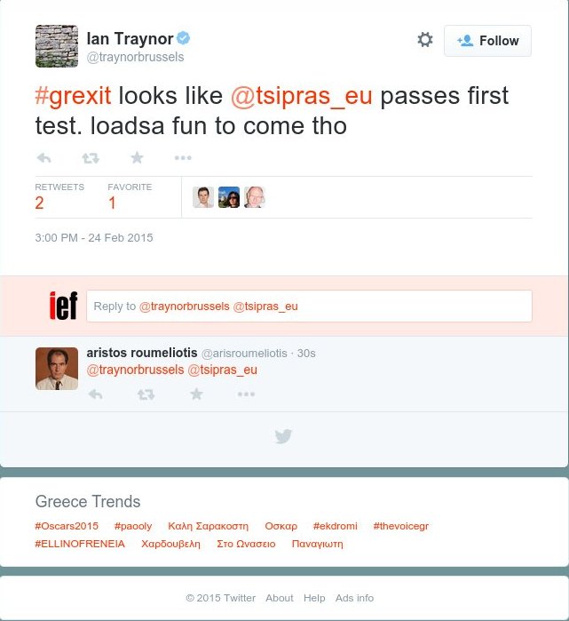 Το tweet του ανταποκριτή του Guardian για τον Τσίπρα - «Περνάει το πρώτο τεστ. Ερχεται πολλή πλάκα» [εικόνες]  | iefimerida.gr 0