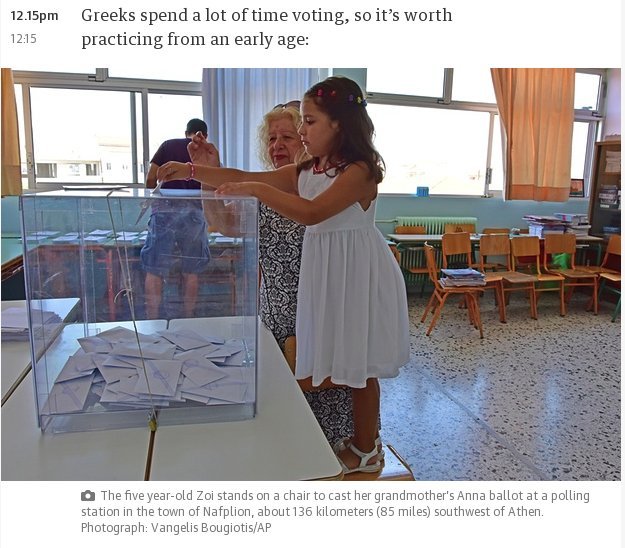 Guardian: Οι Ελληνες βάζουν τα παιδιά τους να ψηφίζουν -Τα προπονούν! [εικόνα] | iefimerida.gr 0