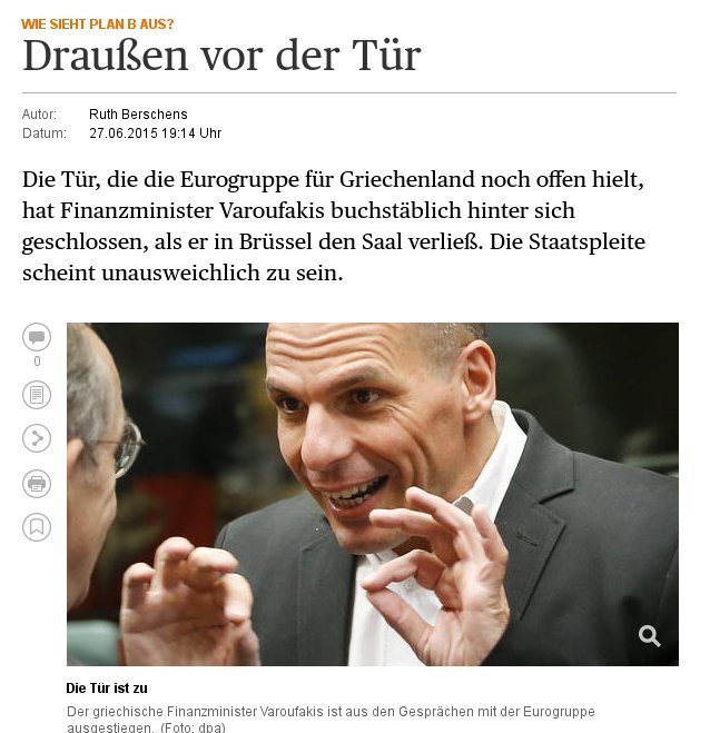 Handelsblatt: Εξω από την πόρτα ο Βαρουφάκης -Αναπόφευκτη η χρεοκοπία της Ελλάδας  | iefimerida.gr 0
