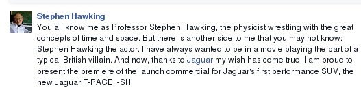 Ο Στίβεν Χόκινγκ έζησε το όνειρό του -«Επαιξε» τον κακό, σε διαφήμιση [βίντεο] | iefimerida.gr 0