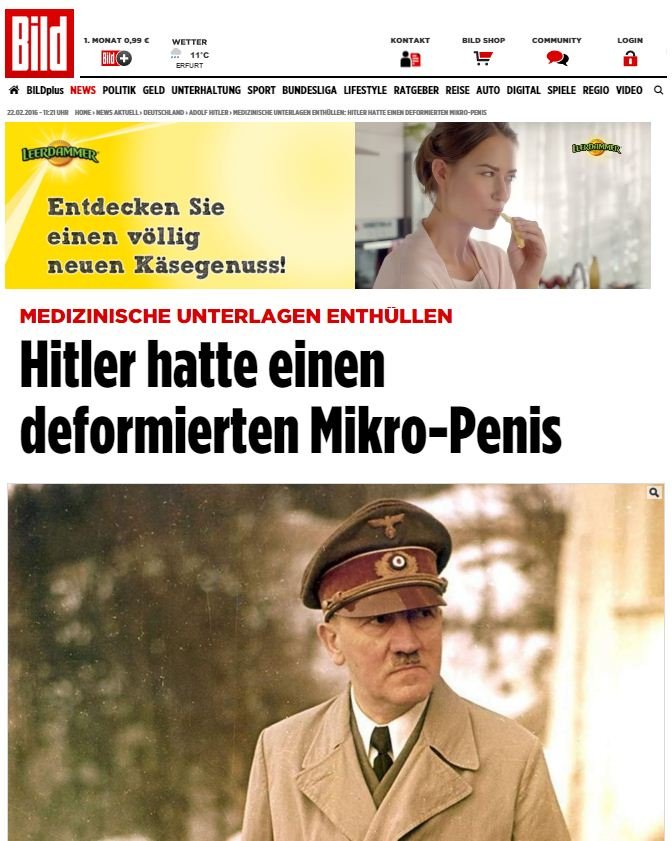 Bild: Ο Χίτλερ είχε ένα μικρό και παραμορφωμένο γεννητικό μόριο [εικόνες] | iefimerida.gr 1