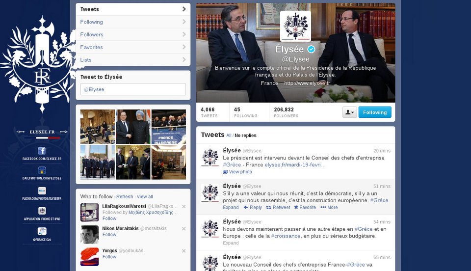 Το Twitter και το Facebook του Ολάντ γέμισαν Ελλάδα - Εφτιαξε ακόμη και ειδικό hashtag | iefimerida.gr 0