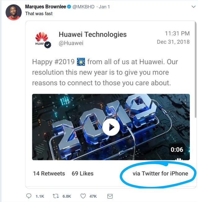 Η Huawei τιμώρησε δύο υπαλλήλους της -Εστειλαν τις πρωτοχρονιάτικες εταιρικές ευχές με iPhone! | iefimerida.gr 0