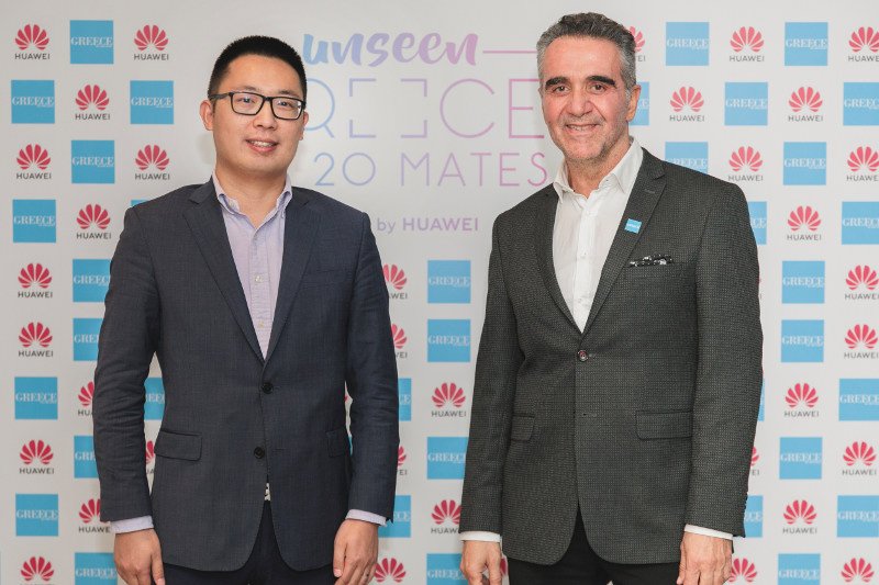 Kevin Linbing, Country Manager των Devices για την Huawei στην Ελλάδα & Χαράλαμπος Καρίμαλης Πρόεδρος Eλληνικού Οργανισμού Τουρισμού