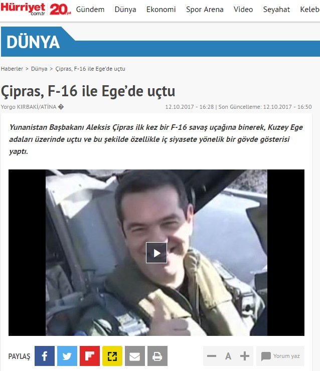 Η πτήση του Τσίπρα αναστάτωσε τα τουρκικά ΜΜΕ -«Ο Τσίπρας έκανε σόου» | iefimerida.gr 0