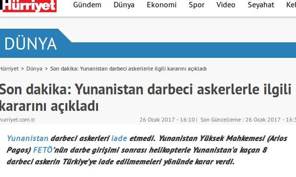 Τι λέει ο τουρκικός Τύπος για το «όχι» στην έκδοση των 8 Τούρκων | iefimerida.gr 2