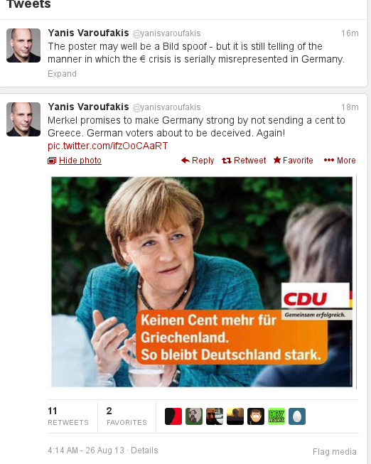 O Bαρουφάκης ποστάρει δήθεν προεκλογική αφίσα της Μέρκελ και ... προειδοποιεί τους Γερμανούς [εικόνα] | iefimerida.gr 0