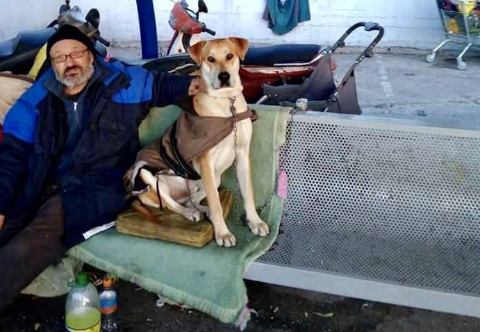 Αστεγος με τις δύο ανήλικες κόρες του και τον σκύλο τους, στα παγκάκια του λιμανιού του Πειραιά [εικόνες] | iefimerida.gr 1