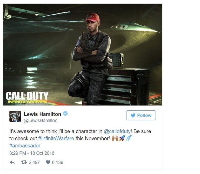 Ο πρωταθλητής της Formula 1 Λιούις Χάμιλτον στο νέο Call of Duty | iefimerida.gr 0