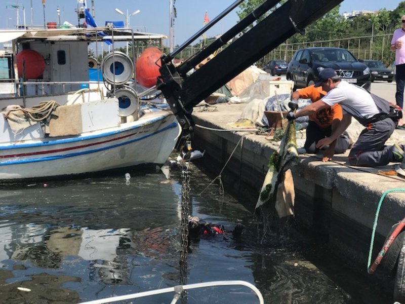 Μοκέτες, μουσαμάδες, ρούχα, γαλότσες, ακόμη και παιχνίδια "ψάρεψαν" οι εθελοντές δύτες.