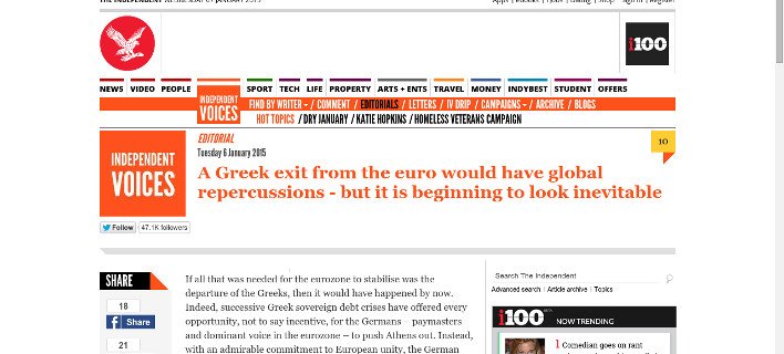 Independent: Είναι αναπόφευκτο για την Ελλάδα να επιστρέψει στη δραχμή | iefimerida.gr 0