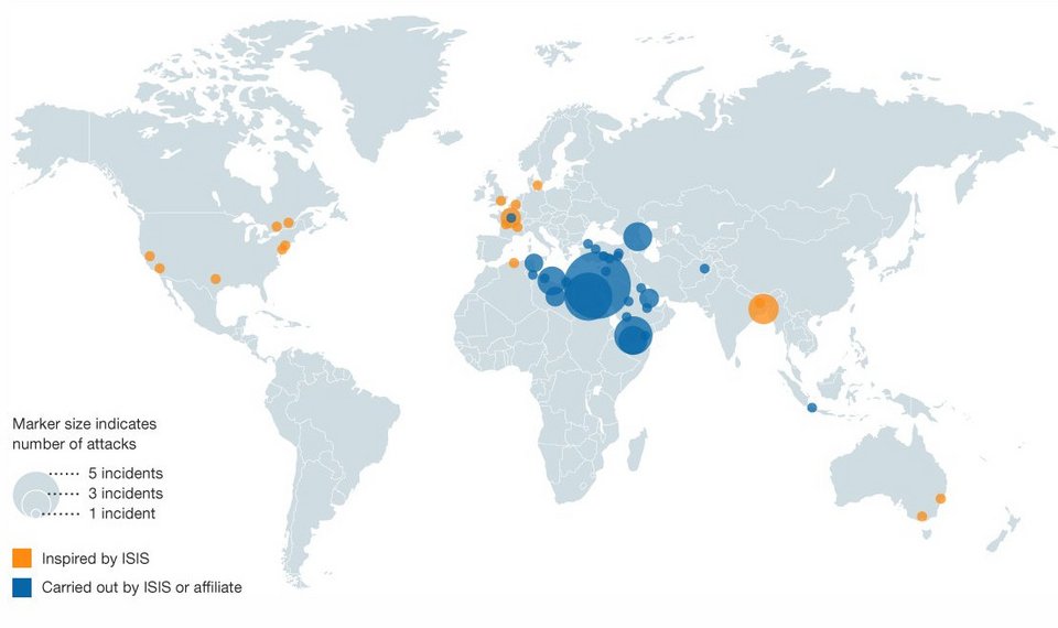 O ISIS σκότωσε πάνω απο 1.200 ανθρώπους σε 20 χώρες σε λιγότερο από 2 χρόνια [χάρτης] | iefimerida.gr 0