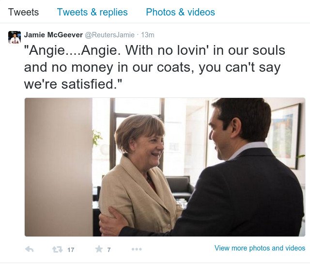 Reuters για τη συνάντηση Τσίπρα-Μέρκελ: Αντζι, Αντζι... [εικόνα] | iefimerida.gr 0