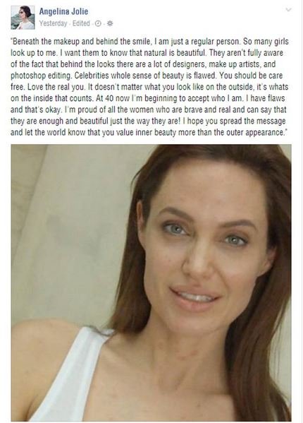 Η Αντζελίνα Τζολί ποζάρει χωρίς μακιγιάζ [εικόνα]  | iefimerida.gr 0