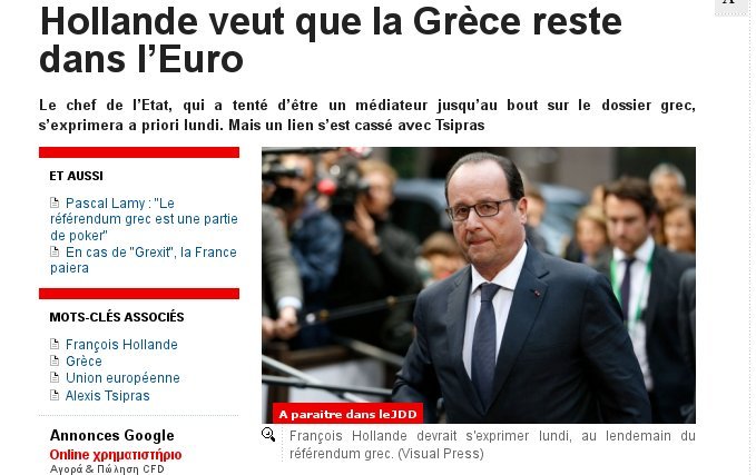 Ολάντ: Ο,τι κι αν γίνει, η θέση της Ελλάδας είναι στο ευρώ | iefimerida.gr 0