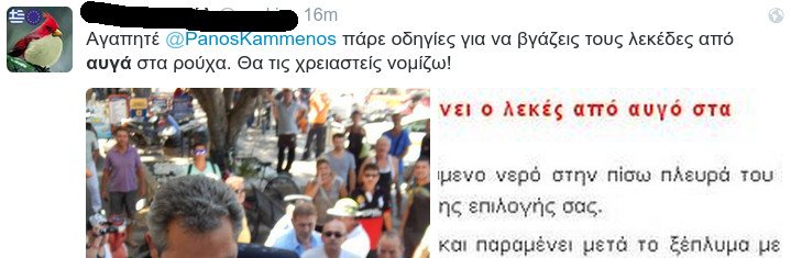 Το Twitter γλεντάει και ρίχνει στα τέσσερα τον Καμμένο - Για την επίθεση με τα αβγά [εικόνες] | iefimerida.gr 22
