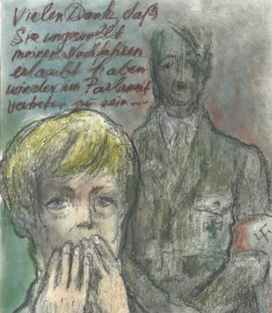 Το καυστικό σκίτσο του Καρλ Λάγκερφελντ με τη Μέρκελ και τον Χίτλερ [εικόνες] | iefimerida.gr 1