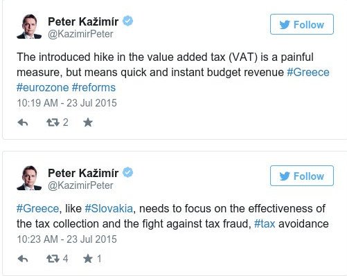 Διαδοχικά tweets του Σλοβάκου ΥΠΟΙΚ: Θετικό βήμα η ψήφιση των προαπαιτούμενων, αλλά δεν αρκεί | iefimerida.gr 1