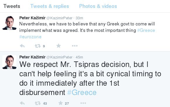 Καζιμίρ: Αιχμηρό tweet από τον Σλοβάκο ΥΠΟΙΚ για τις ελληνικές εκλογές [εικόνα] | iefimerida.gr 0