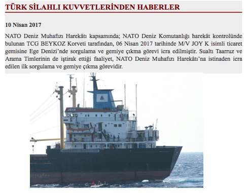 To Tουρκικό Γενικό Επιτελείο ανακοίνωσε ότι πραγματοποίησε νηοψία σε εμπορικό πλοίο στο Αιγαίο [εικόνες] | iefimerida.gr 0