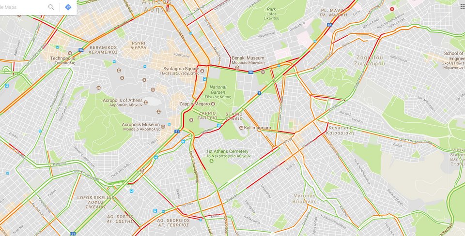 Κυκλοφοριακό χάος -Δείτε σε ποιους δρόμους είναι αυξημένη η κίνηση [χάρτης] | iefimerida.gr 0