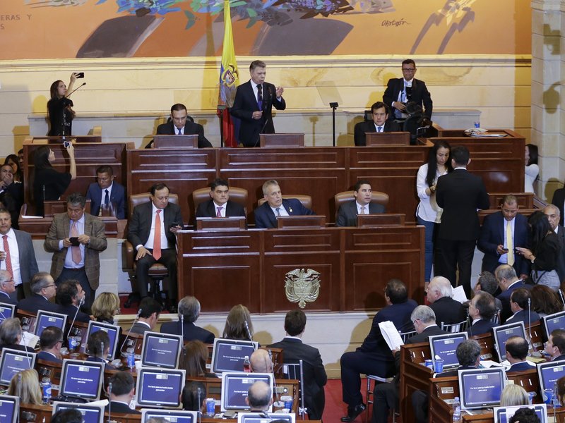 Ομιλία του προέδρου της Κολομβίας Χουαν Μανουέλ Σάντος/ Φωτογραφία AP images
