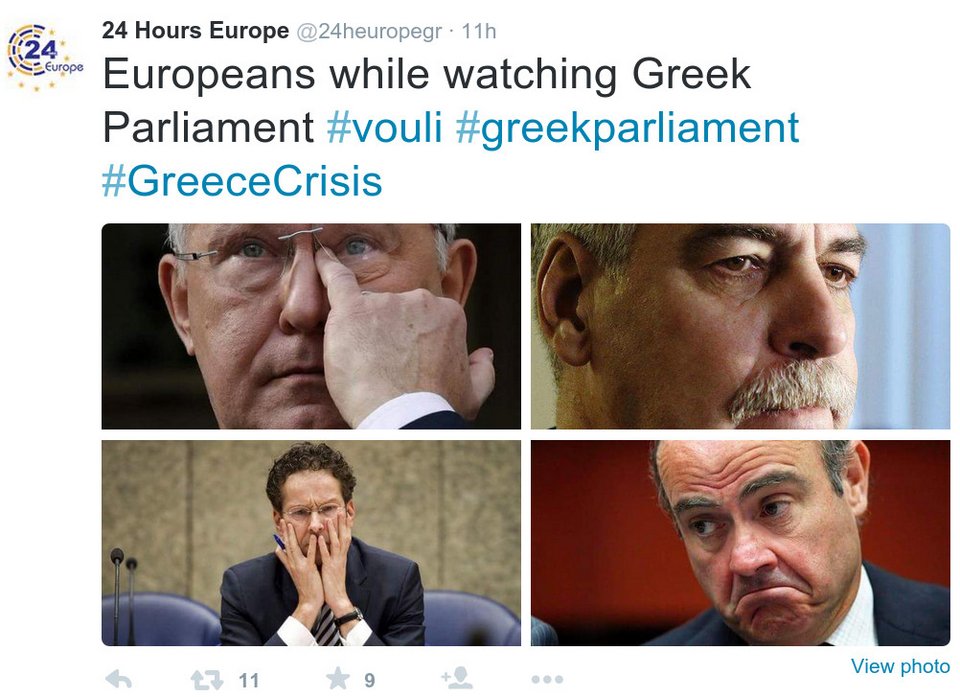 Σαστισμένοι παρακολουθούσαν τη συνεδρίαση της Βουλής οι ΥΠΟΙΚ της Ευρωζώνης -Το Twitter κάνει πλάκα [εικόνες] | iefimerida.gr 4