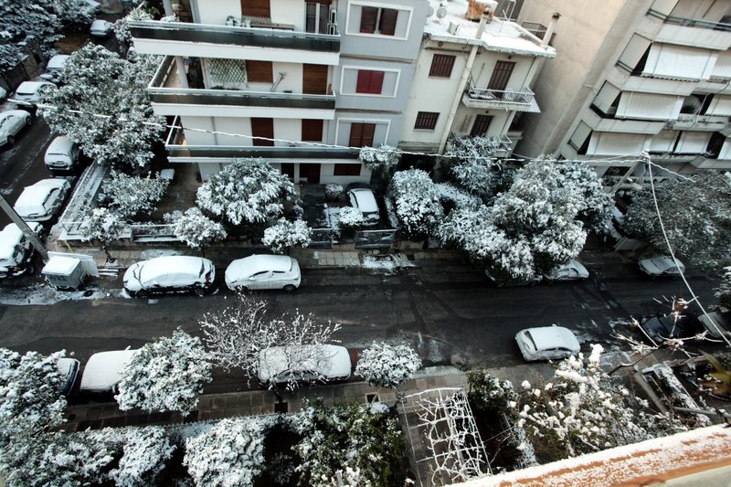 χιόνια στην Αθήνα/Κυψέλη