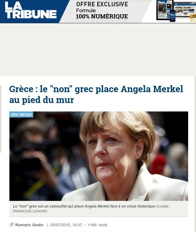 La Tribune: Το ελληνικό «Οχι» βάζει τη Μέρκελ με την πλάτη στον τοίχο | iefimerida.gr 0