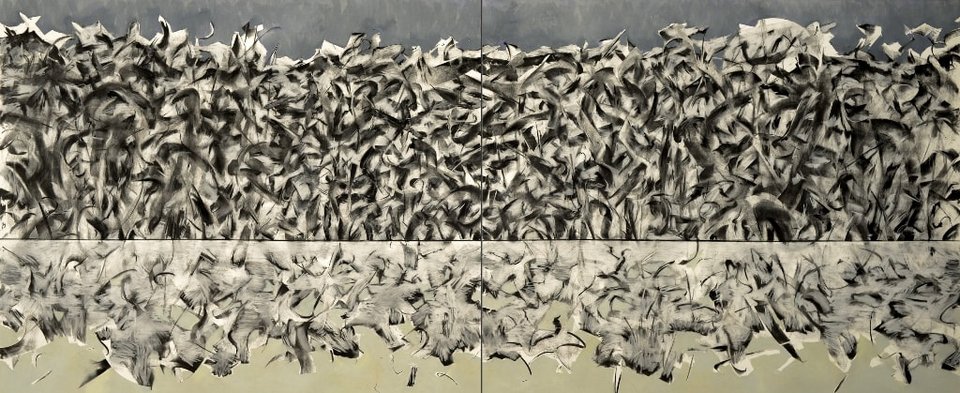 Εντυπωσιακά τρίπτυχα του Λέοντος Μιχαήλ με κάρβουνα και κιμωλίες [εικόνες]  | iefimerida.gr 0