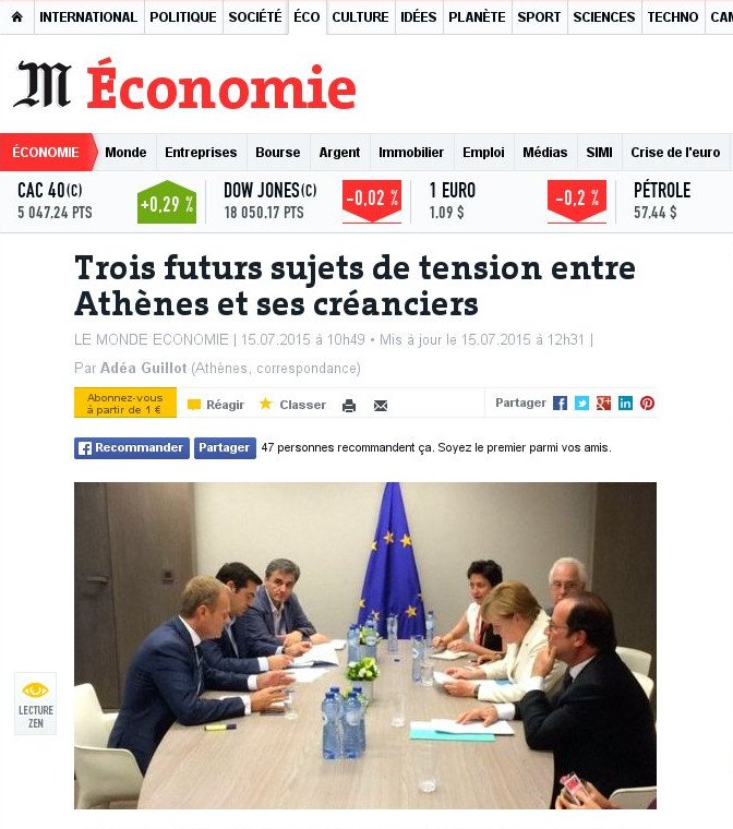 Le Monde: Τα τρία μελλοντικά πεδία αντιπαράθεσης της Ελλάδας με τους δανειστές | iefimerida.gr 0