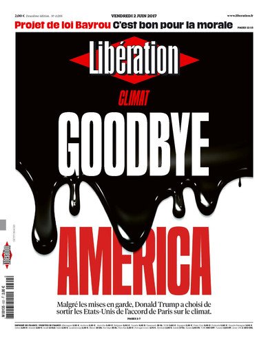 «Goodbye America»: Συγκλονιστικό πρωτοσέλιδο της Liberation για τον Τραμπ και το κλίμα | iefimerida.gr 0